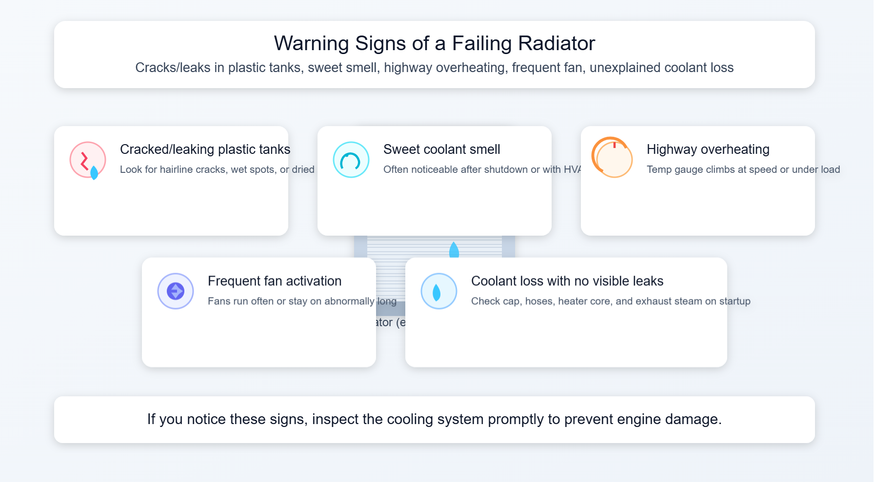 failing radiator symptoms