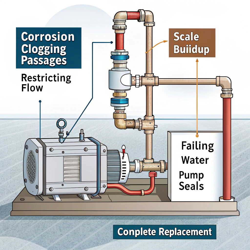 corroded cooling system parts