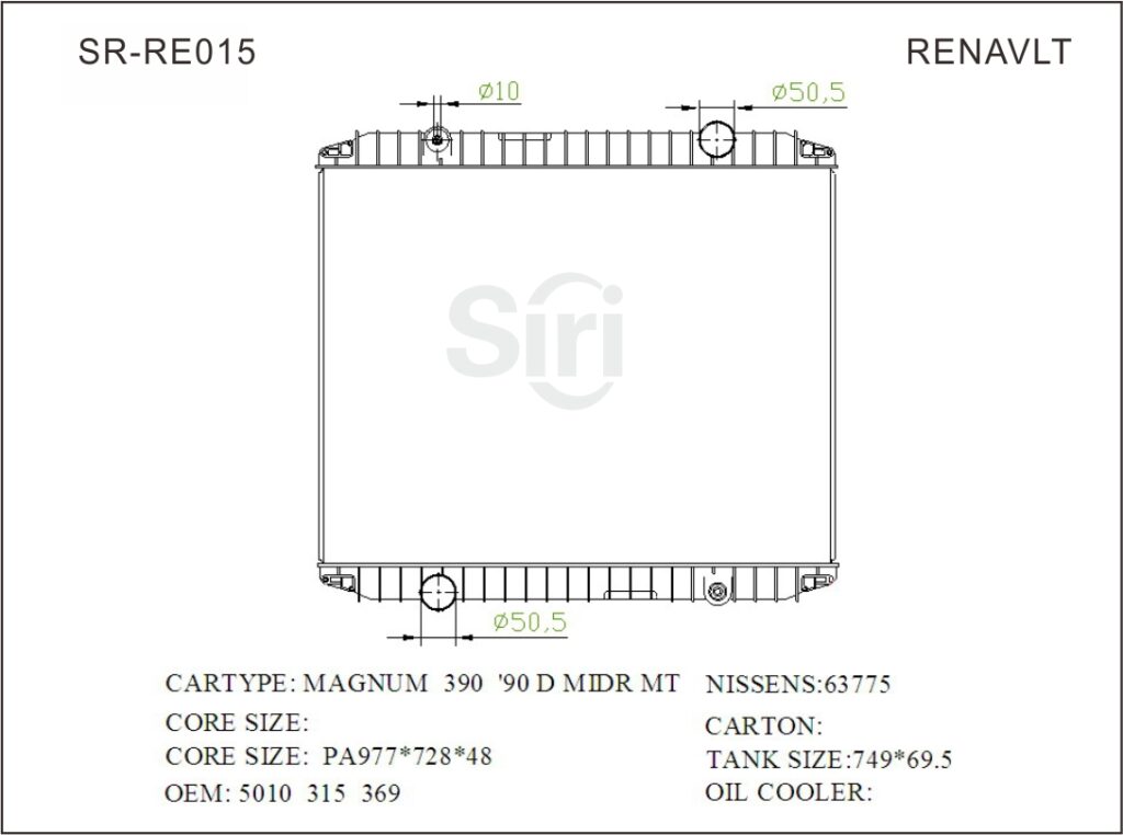 SR-RE015 Renault Magnum 390 90D Midr Auto Truck Radiators
