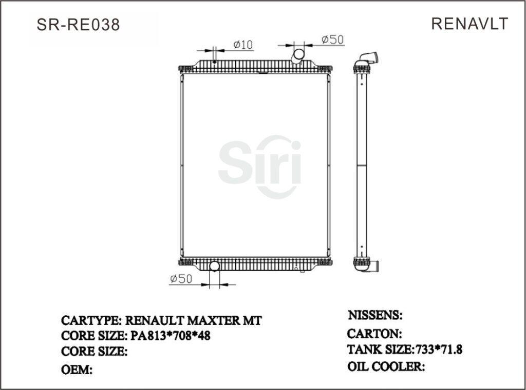 SR-RE038 Renault MAXTER High Performance Engine Brazing Radiators