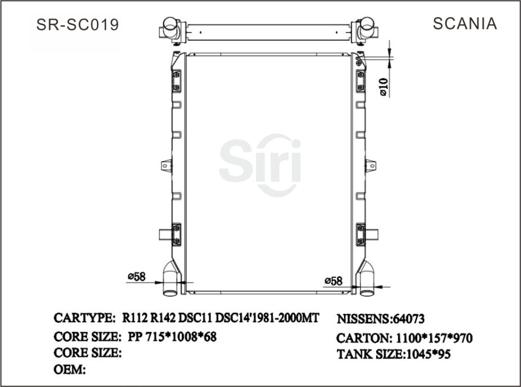SR-SC019 Scania R112 R142 DSC11 DSC14 1981-2000 Auto Cooling Radiators