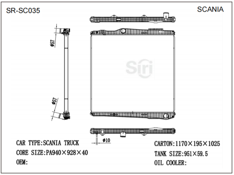 SR-SC035 Scania Heavy Truck Auto Aluminium Radiators