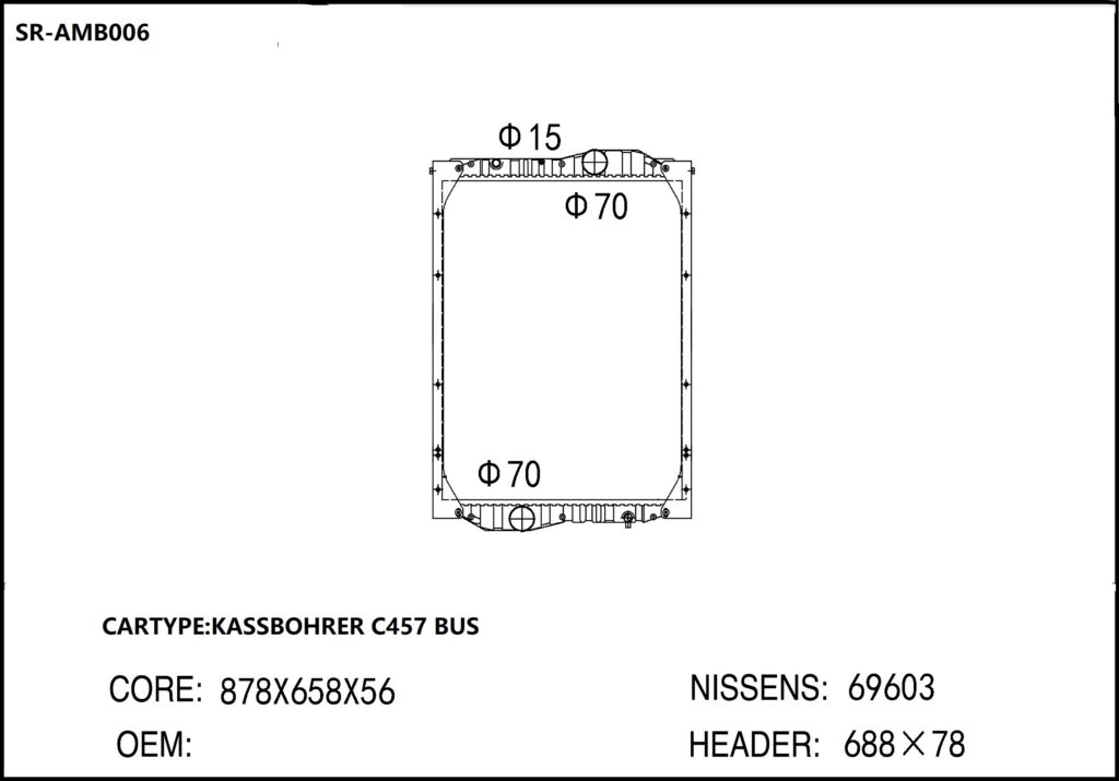 SR-AMB006 Mercedes Benz Kassbohrer C457 Bus Auto Radiators