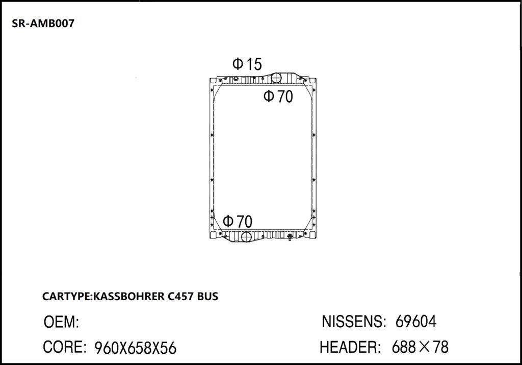 SR-AMB007 Mercedes Benz Kassbohrer C457 Bus Cooling Radiators