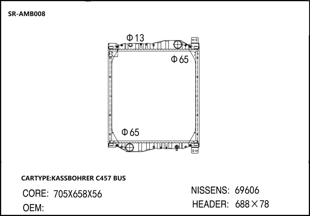 SR-AMB008 Mercedes Benz Kassbohrer C457 Bus Auto Radiators