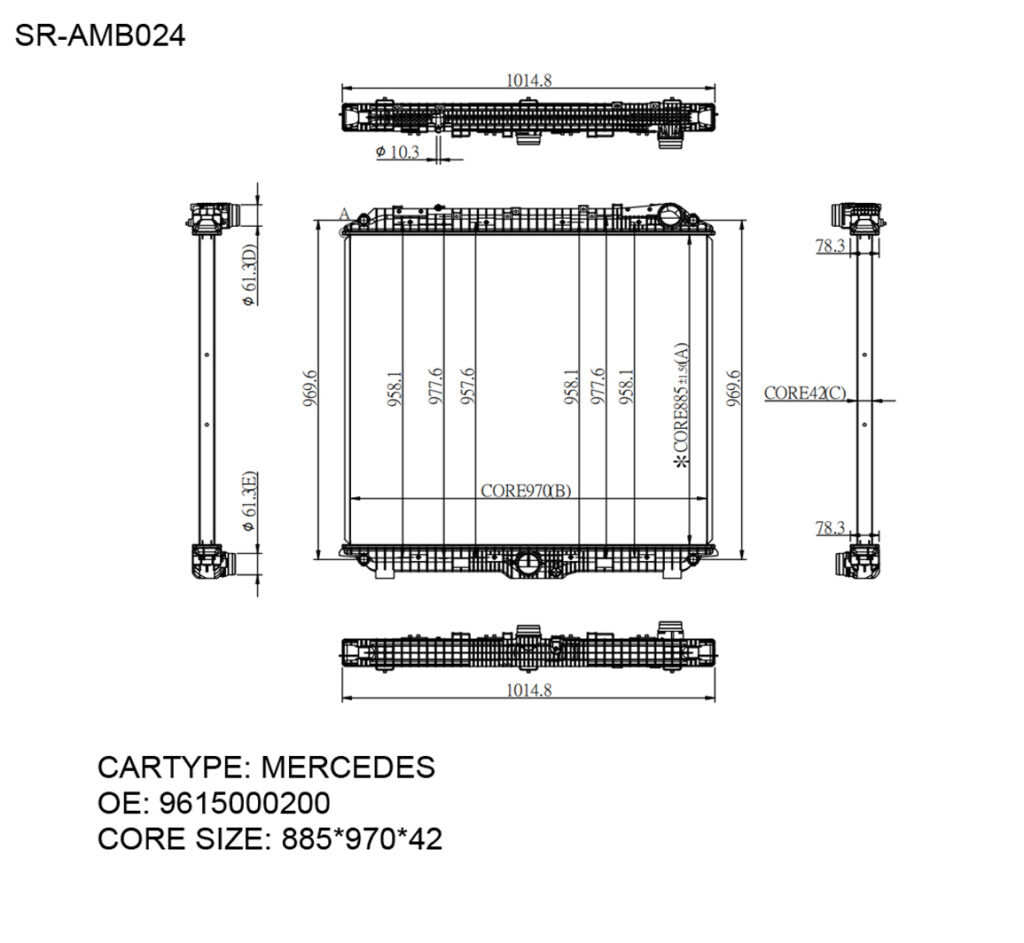 SR-AMB024 Mercedes Benz Auto Radiators For Sale
