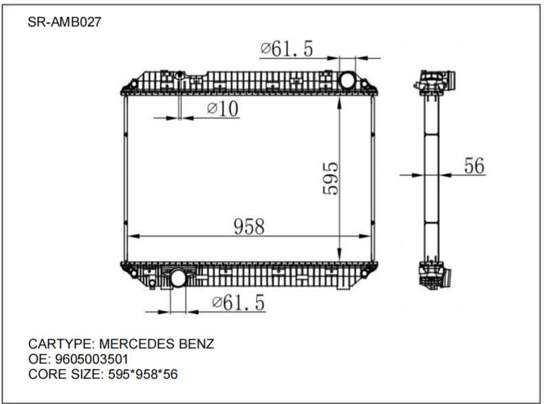 SR-AMB027 Mercedes Benz Brazing Radiators Manufacturer