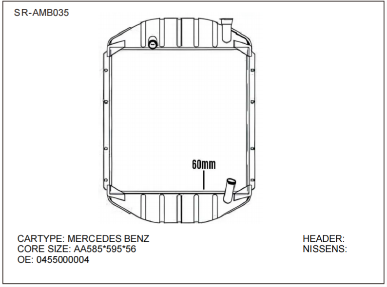 SR-AMB035 Mercedes Benz MP4 Auto Engine Radiators