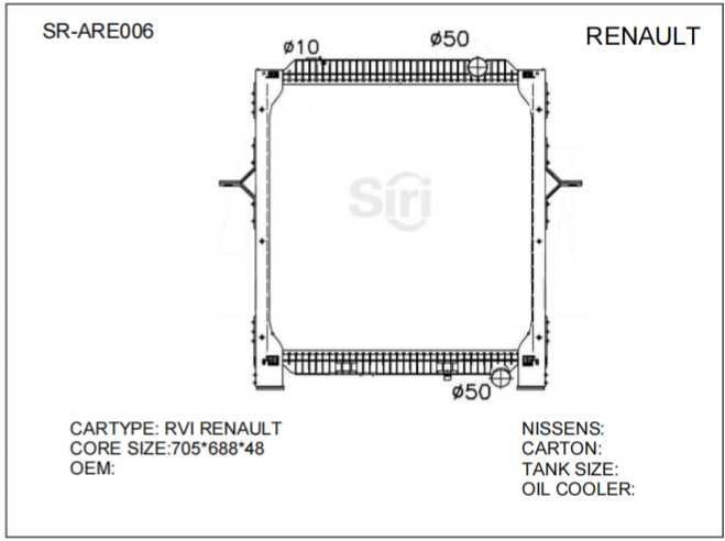 SR-ARE006 Renault RVI Auto Heavy Truck Radiators