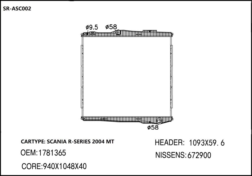 SR-ASC002 Scania R-SERIES 2004 Aluminium Radiators