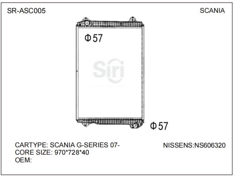SR-ASC005 Scania G-SERIES 07- Cooling Aluminium Radiators