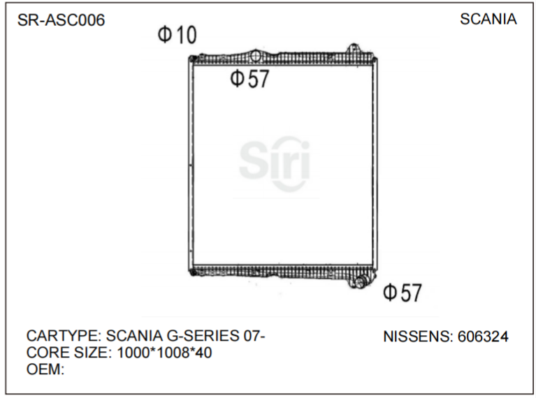 SR-ASC006 Scania G-SERIES 07- Aluminium Cooling Radiators