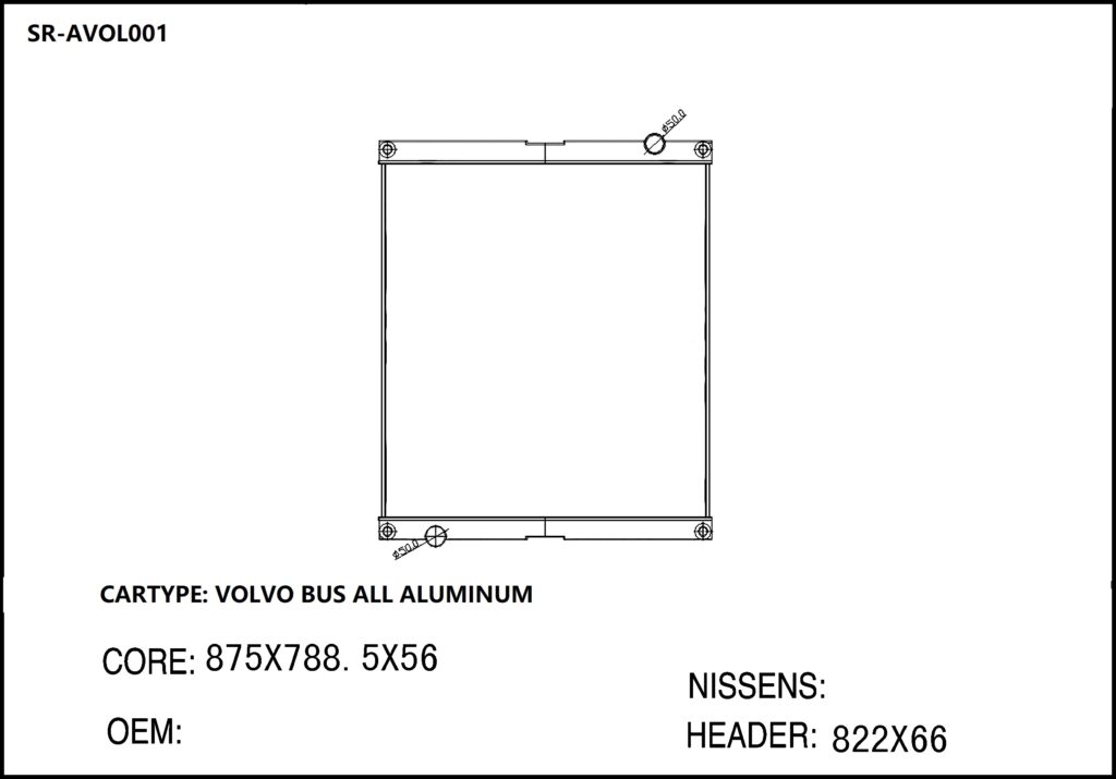 SR-AVOL001 Volvo Bus All Aluminium Engine Cooling Radiators