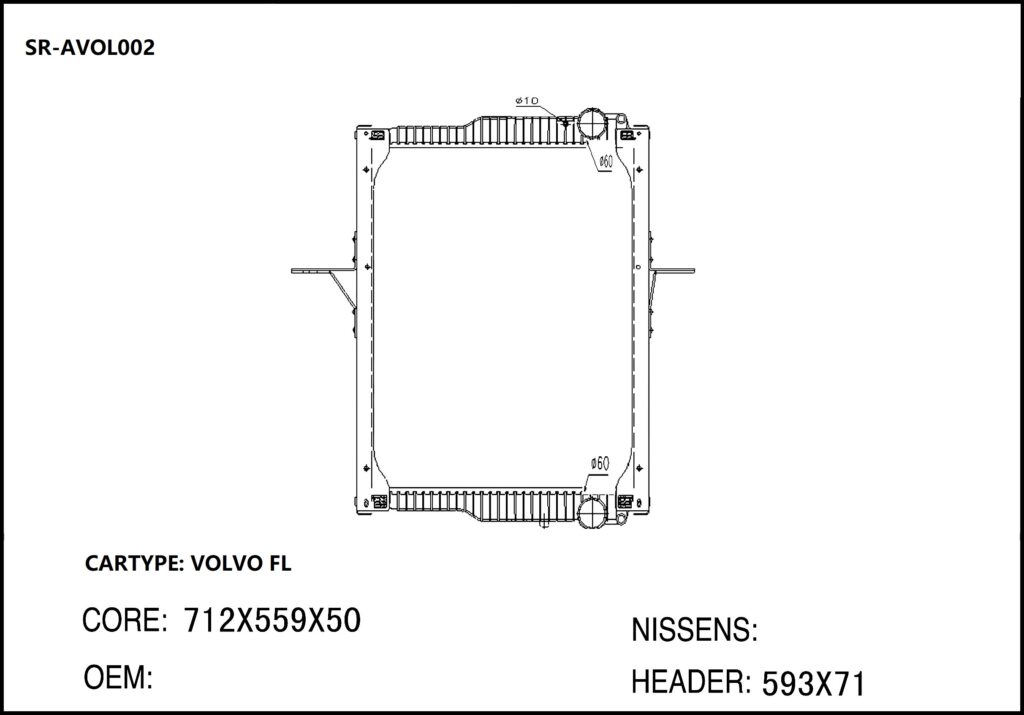 SR-AVOL002 Volvo FL Plastic Tank Engine Cooling Radiators