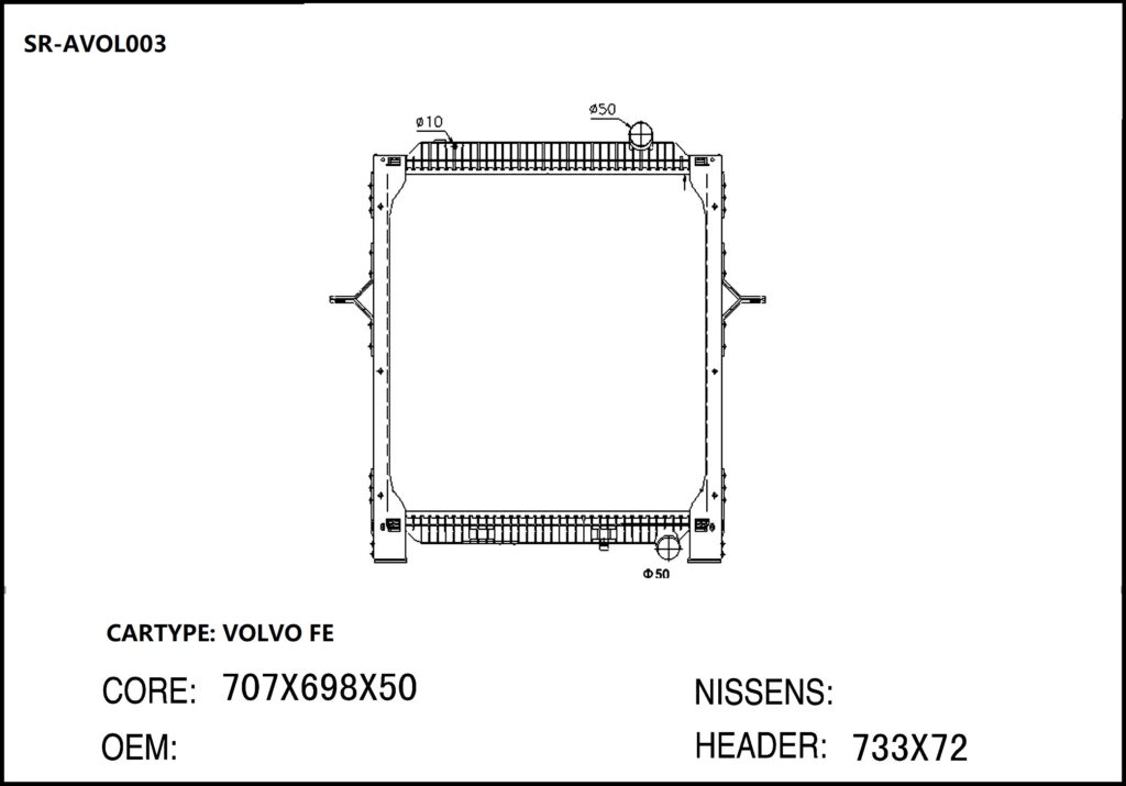 SR-AVOL003 Volvo FE Plastic Tank Engine Cooling Radiators