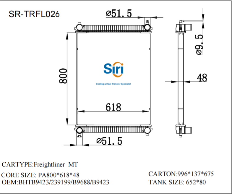 SR-TRFL026 Freightliner American Truck Radiators