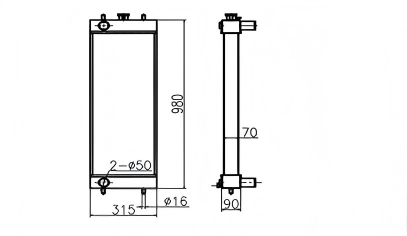 SREXR-CS015 CASE CX130B CX160B CX180B HITACHI Zaxis120-3 Zaxis135US-3 Zaxis135USK-3 Excavator Radiators