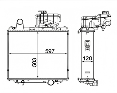 SREXR-JD004 JOHN DEERE 6130J 6135J 6135M 6150J 6150M Auto Radiator