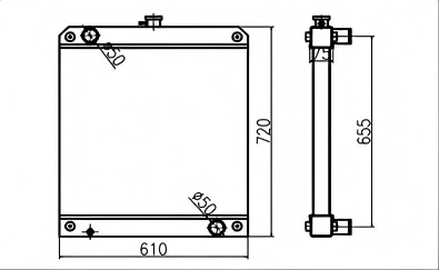 SREXR-CAT010 Caterpillar CAT E306D Cooling Radiator
