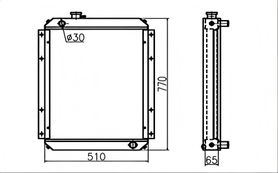 SREXR-DOO001 DOOSAN S55W-V S55 Auto Cooling Radiators