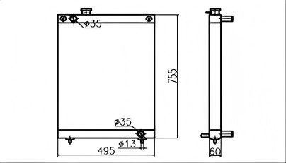 SREXR-DOO003 DOOSAN DH55 Auto Engine Radiators