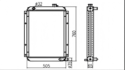 SREXR-DOO004 DOOSAN S55W-V PAUS Auto Engine Radiators