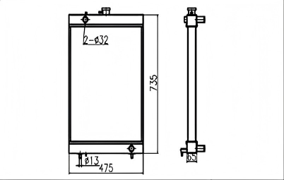 SREXR-DOO005 DOOSAN DX60 DX80 Auto Engine Radiators