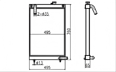 SREXR-DOO006 DOOSAN DX60 Auto Engine Radiators