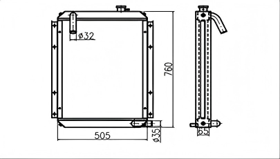 SREXR-DOO007 DOOSAN S55-V PAUS Heavy Duty Brazing Radiators