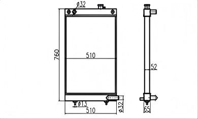 SREXR-DOO008 DOOSAN DX60 Heavy Duty Brazing Radiators