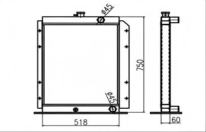 SREXR-DOO009 DOOSAN DH70 Heavy Duty Brazing Radiators