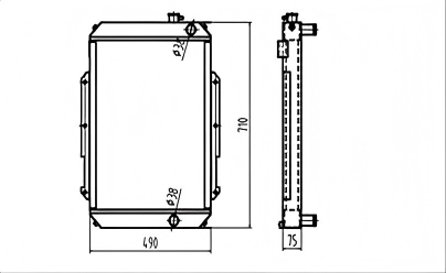 SREXR-HYU001 HYUNDAI R55-7 R55W-7 Auto Cooling Radiator