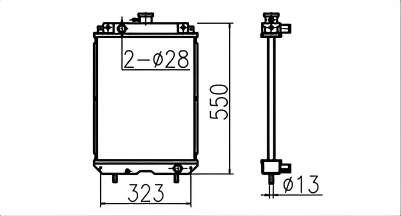 SREXR-KOM001 PC30MR-1 PC28UU-3 PC27MR-1 PC30UU-3 KOMATSU Radiator