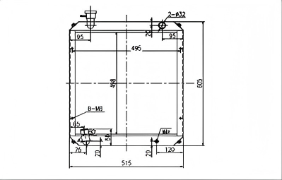 SREXR-KOM013 PC60-5/PC60-6/PC80-3 PC75UU-2/PC75UU-1/PW60-3 KOMATSU Radiator