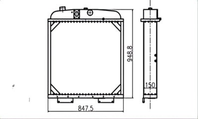 SREXR-KOM131 High Quality Auto TY220 SD22 KOMATSU Radiator