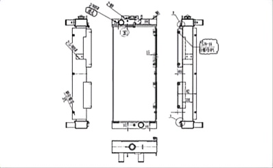 SREXR-KOM166 High Quality Auto KOMATSU Radiator