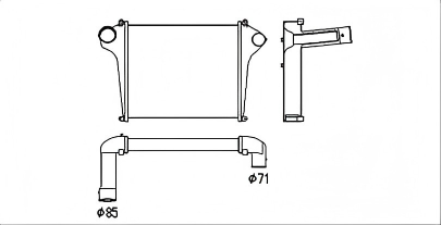 SRTI-HN002 High Performance 350 J08C HINO Intercooler