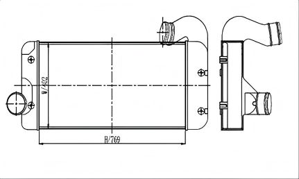 SRTI-IN005 High Performance PETERBILT International Intercooler