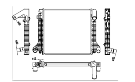 SRTI-ME014 MERCEDES BENZ ATEGO 1998 INTERCOOLER